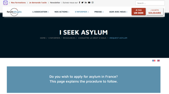 Je Demande L'Asile  Forum réfugiés