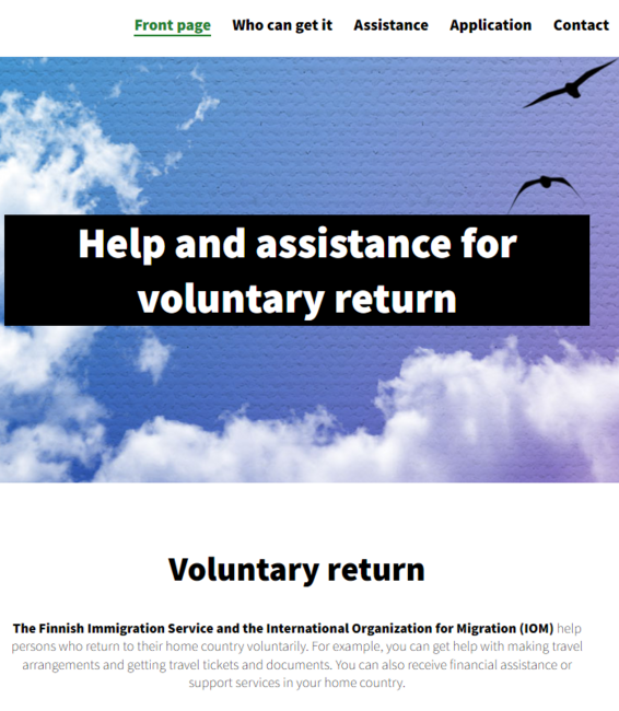 Voluntary return website