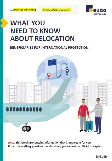 Cover page of AMMR info brochure on relocation for beneficiaries of international protection