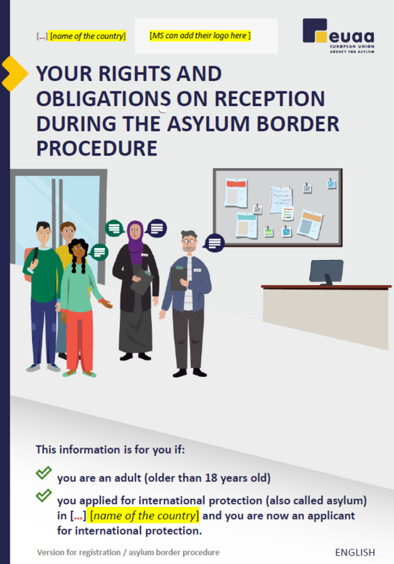 Image of cover page of RCD brochure at registration for adults in the asylum border proceduree asylu